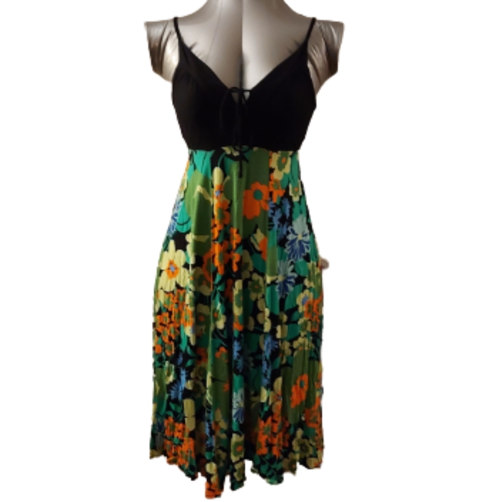 Ric Rac black and green floral dress